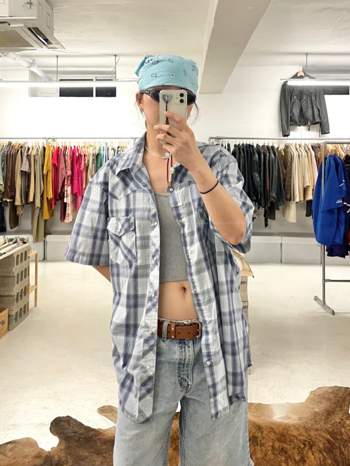 WRANGLER ombre western shirts 옴브레 체크 셔츠 상품이미지1