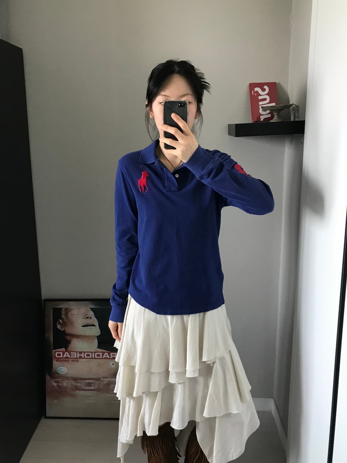폴로 랄프로렌 빅포니로고 블루 카라티 상품이미지2