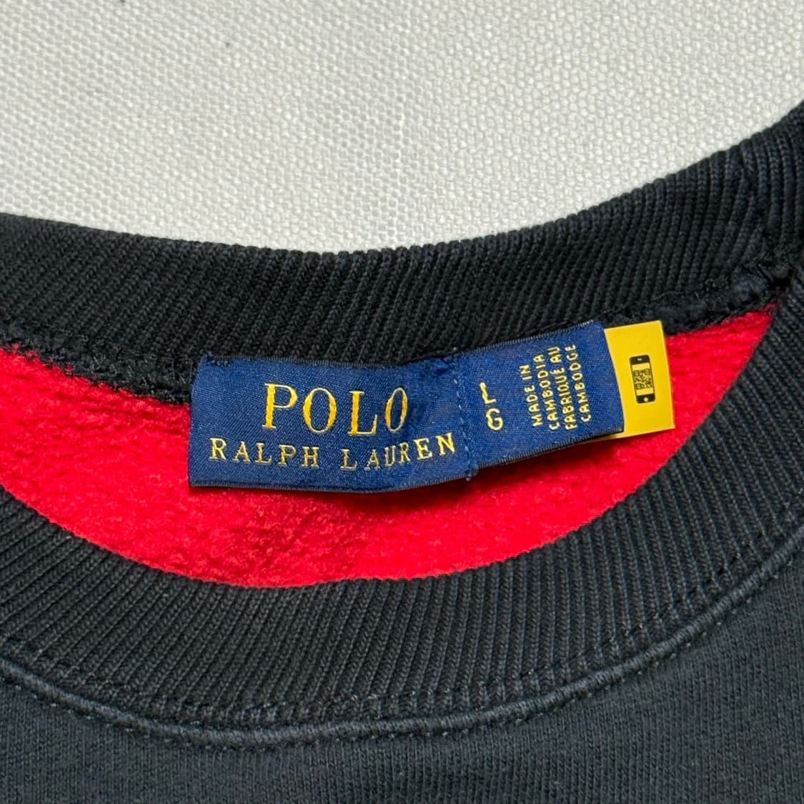 Polo Ralph Lauren 빅로고 블랙 레드 배색 맨투맨 상품이미지3