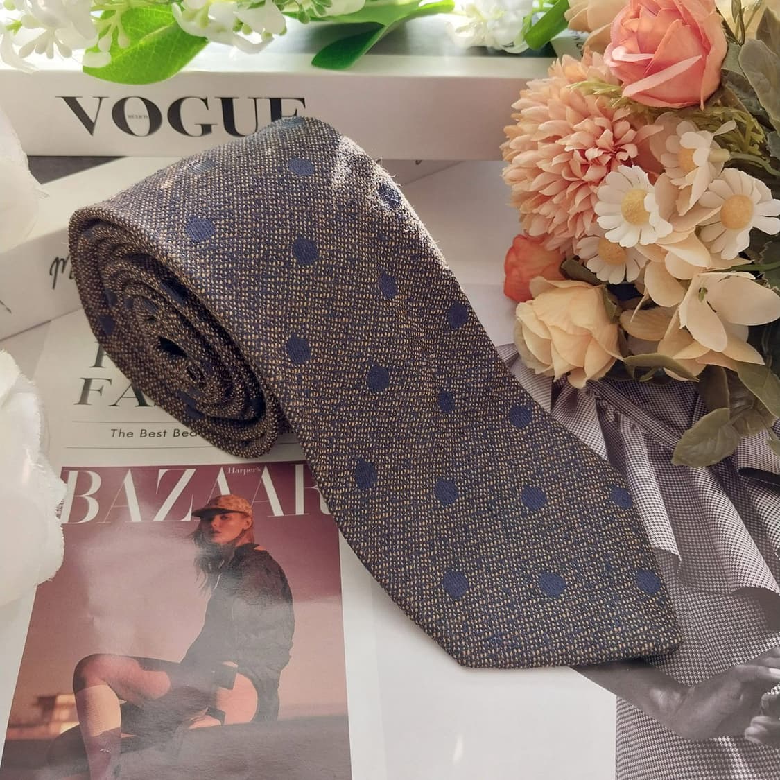 마시모두띠 실크 브라운 도트 슬림 넥타이 7.5cm A+등급 K1752
 상품이미지2