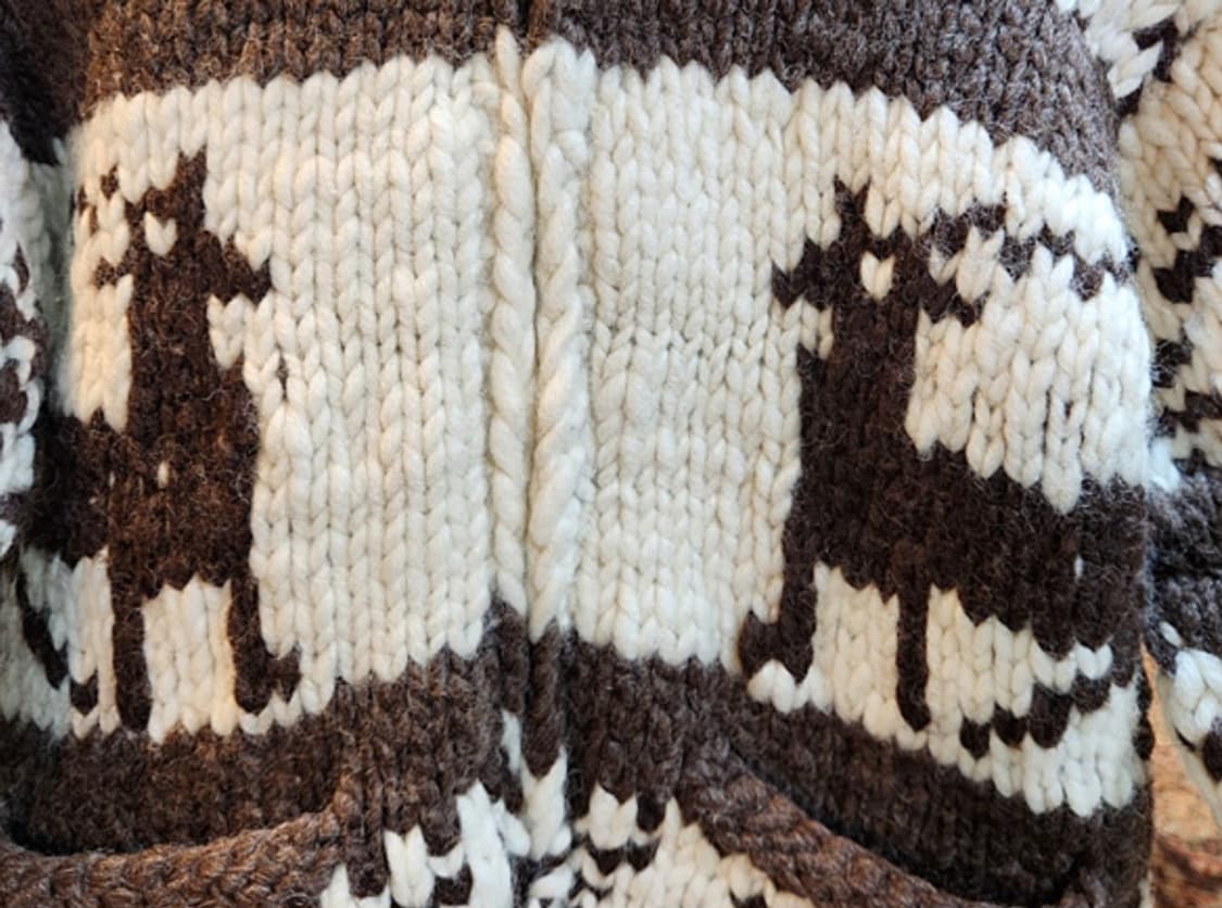 캐나다 핸드메이드 두툼한 양모 인디언 코위찬 스웨터 cowichan 상품이미지4