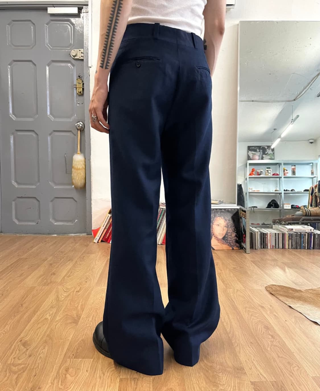 80s Talon zip 울 플레어 팬츠 상품이미지1