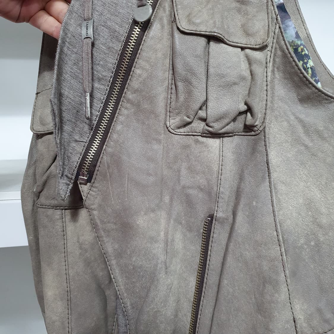 Tankus 그런지 램스킨 양가죽 베스트 조끼 상품이미지5