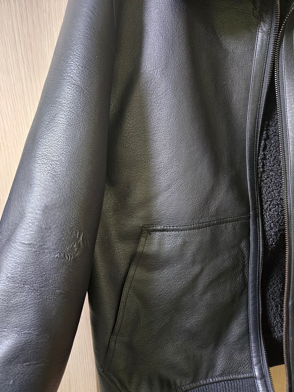 자라 블랙컬러 털가죽자켓 100사이즈 (안감 기모) 상품이미지6