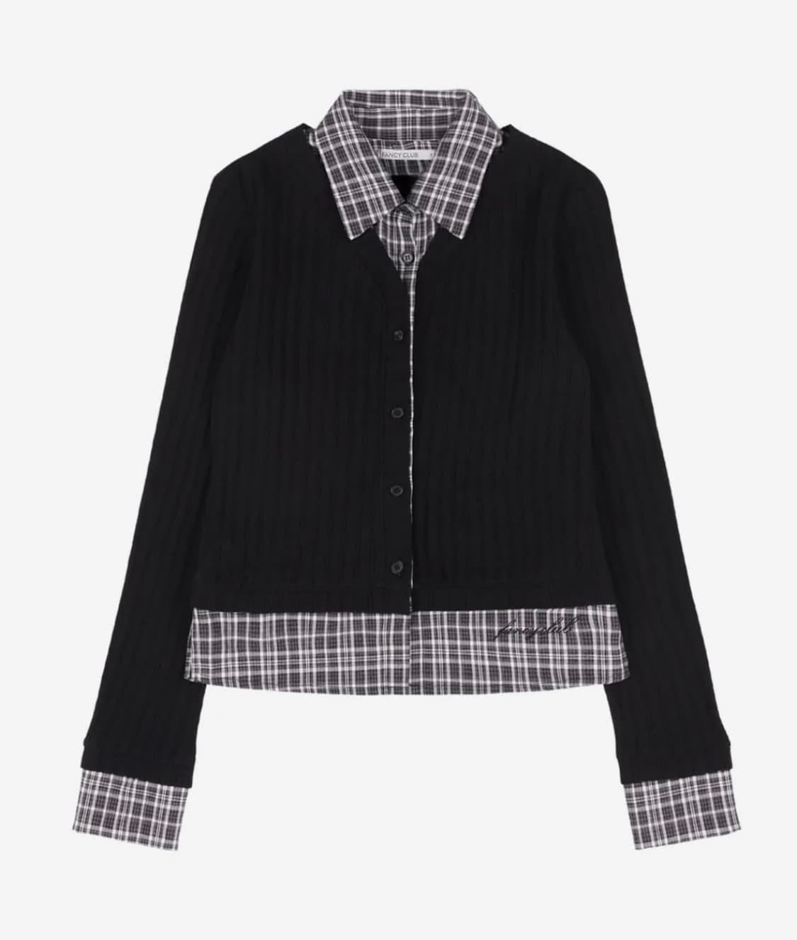 팬시클럽 체크셔츠 레이어드 가디건 상품이미지1