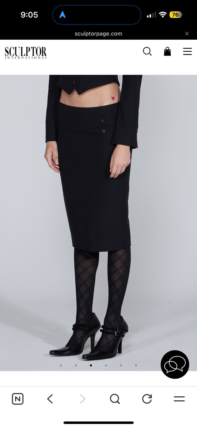 sculptor Tailored Wool Skirt Black 상품이미지3