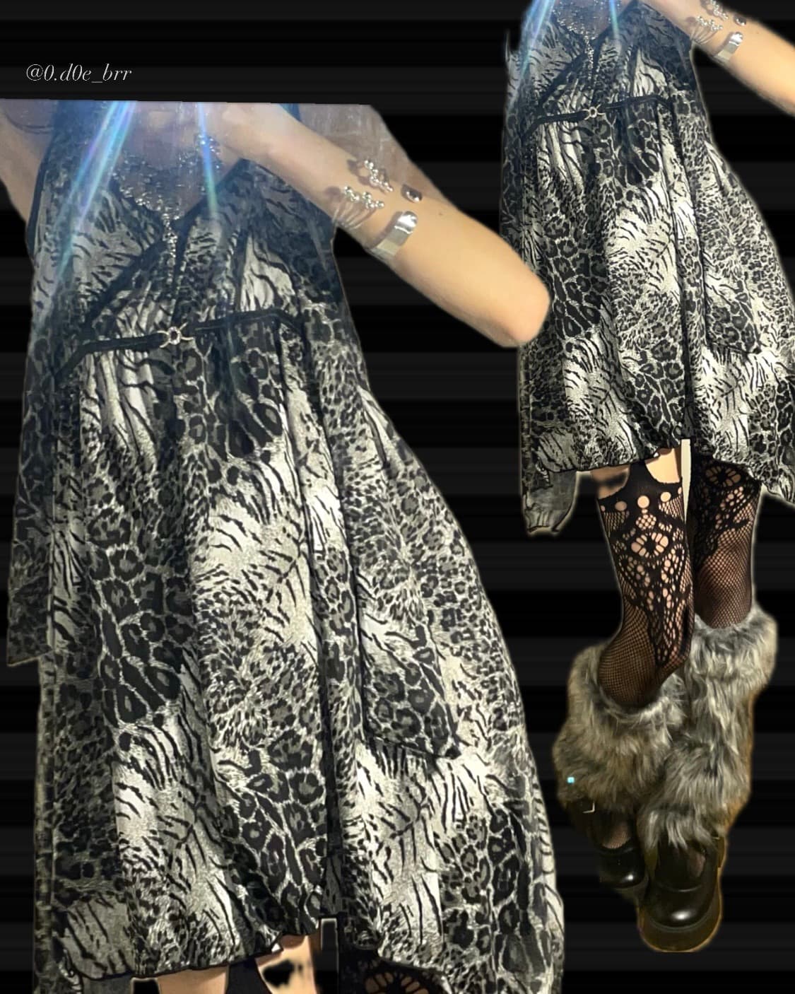 언밸런스 레오파드 슬립 원피스 스카프 set 상품이미지1