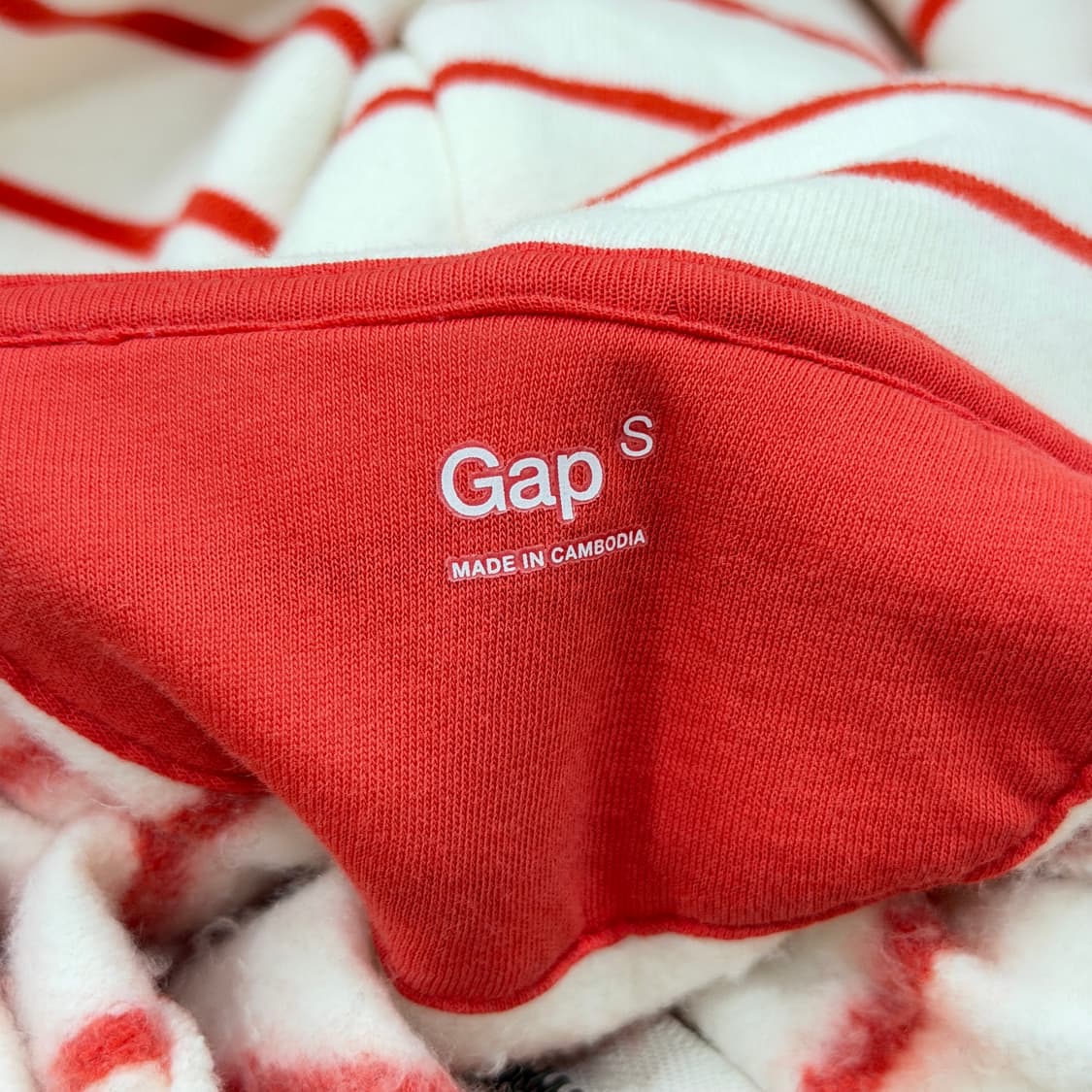 GAP 빈티지 모리걸 스펠로고 스트라이프 기모 후드집업 자켓 S 상품이미지4