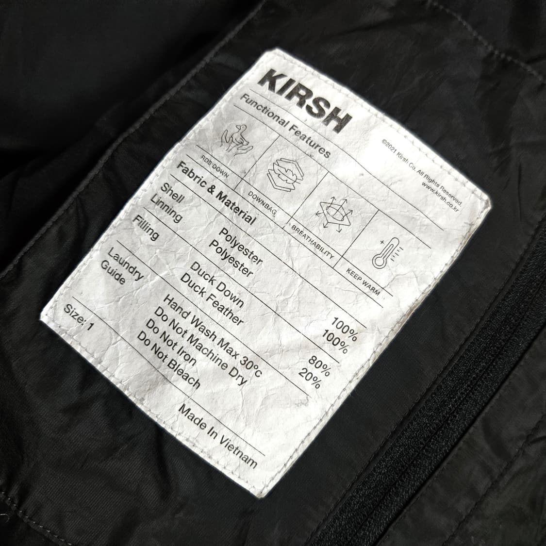 키르시(Kirsh) 덕다운 숏 패딩 1 size 상품이미지8