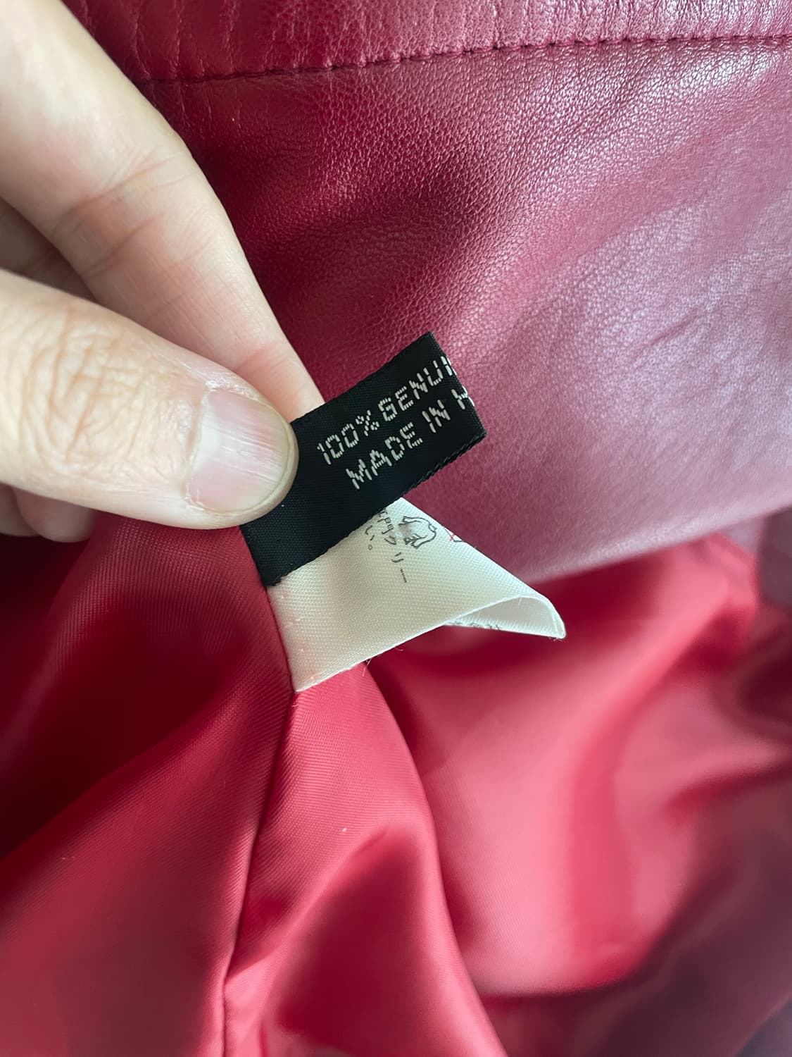 레드 버건디 made in HK 레더 하프 가죽자켓 상품이미지4