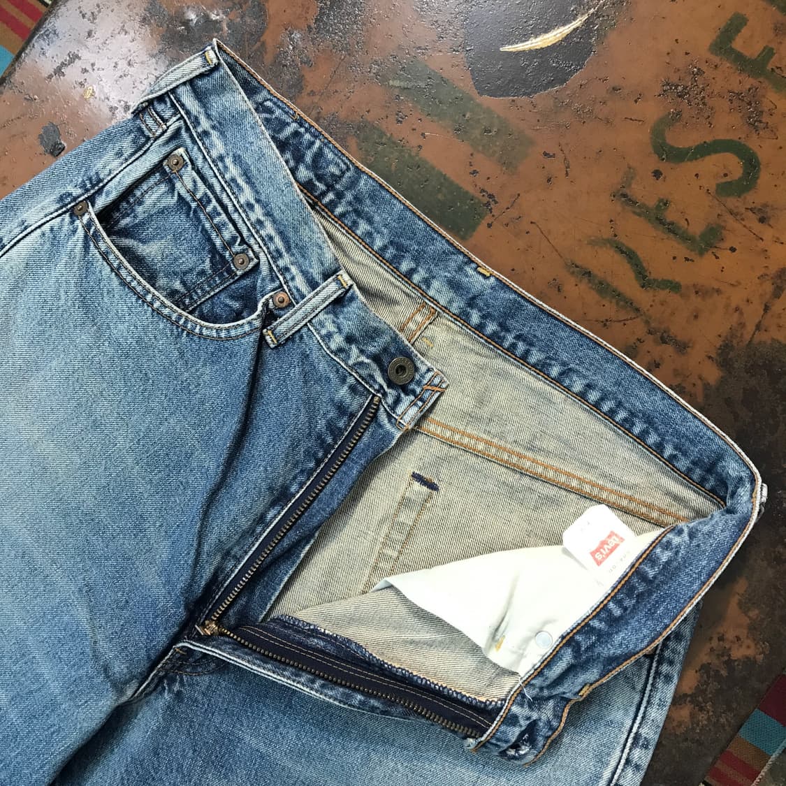 90s 리바이스 504 중청 데님 팬츠 허리 33 사이즈 상품이미지5