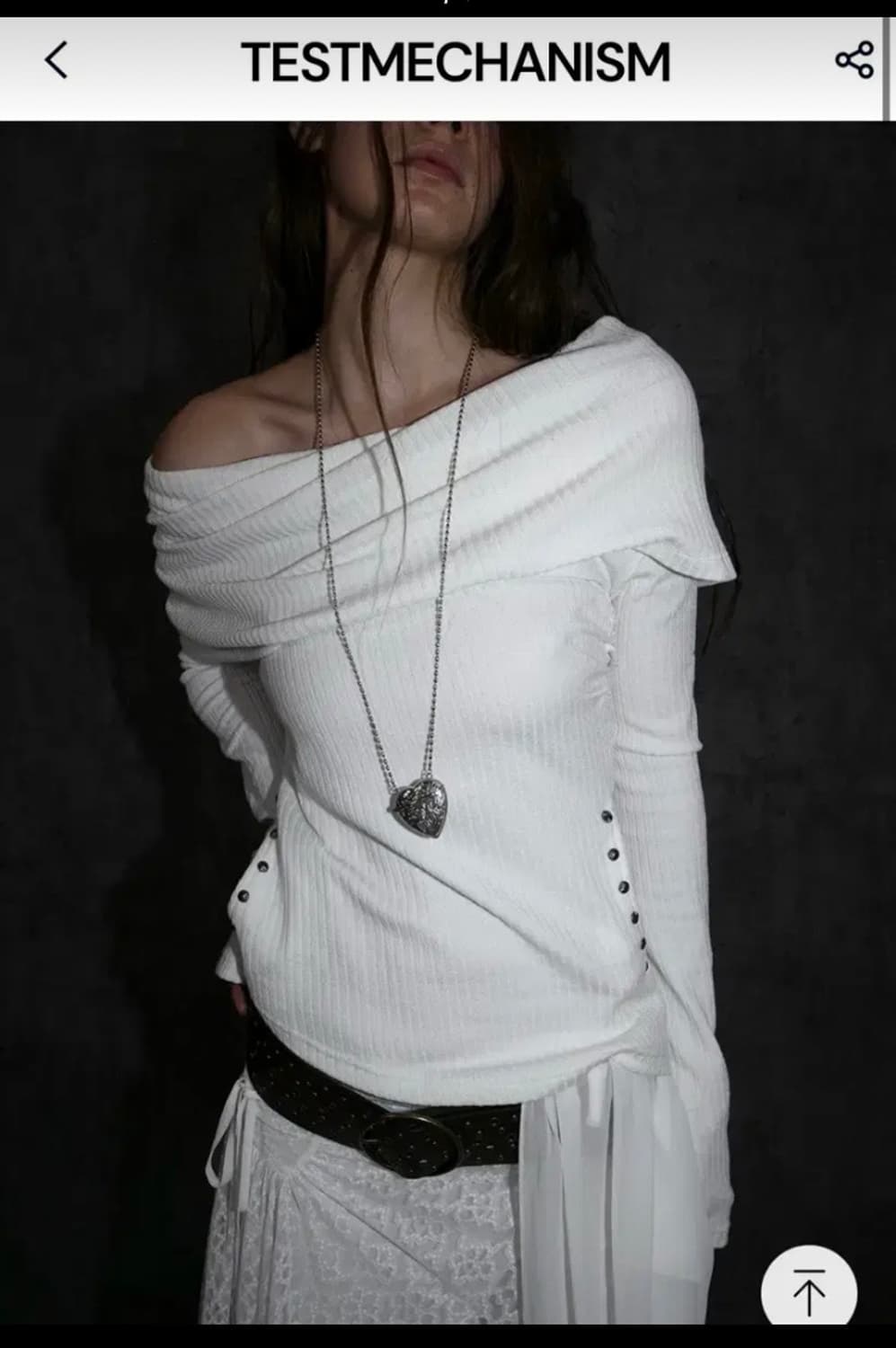 [테스트메커니즘 더블 펀치 스윙 컬러 니트 후드 탑 오프숄더] 상품이미지2