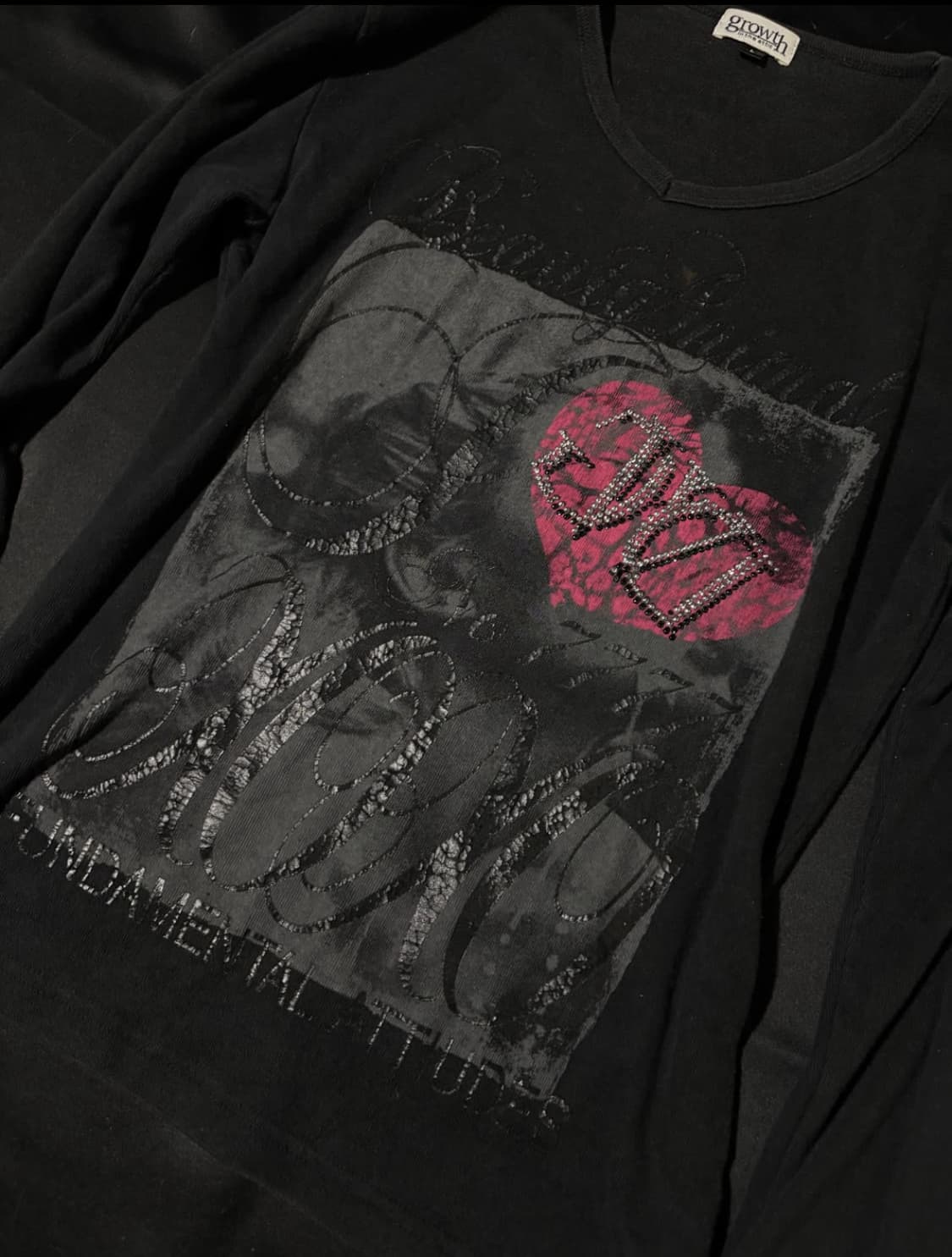 in the attic" Y2K Print Black Sleeve 상품이미지3