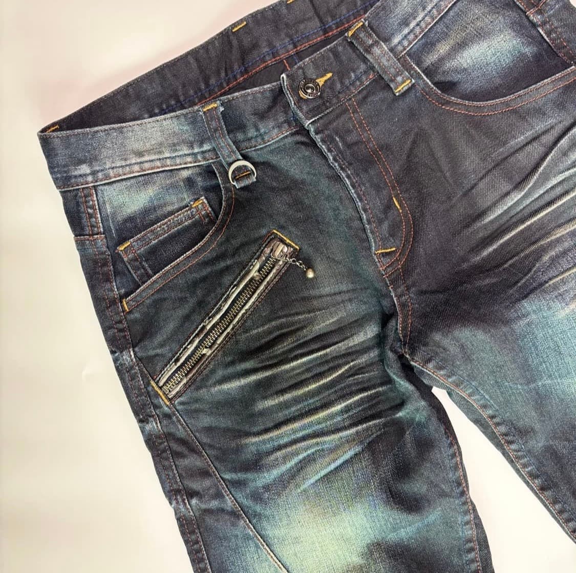 사이퍼 테크니컬 지퍼 & 체인 샌드 워싱 다크블 11 루 데님 상품이미지2