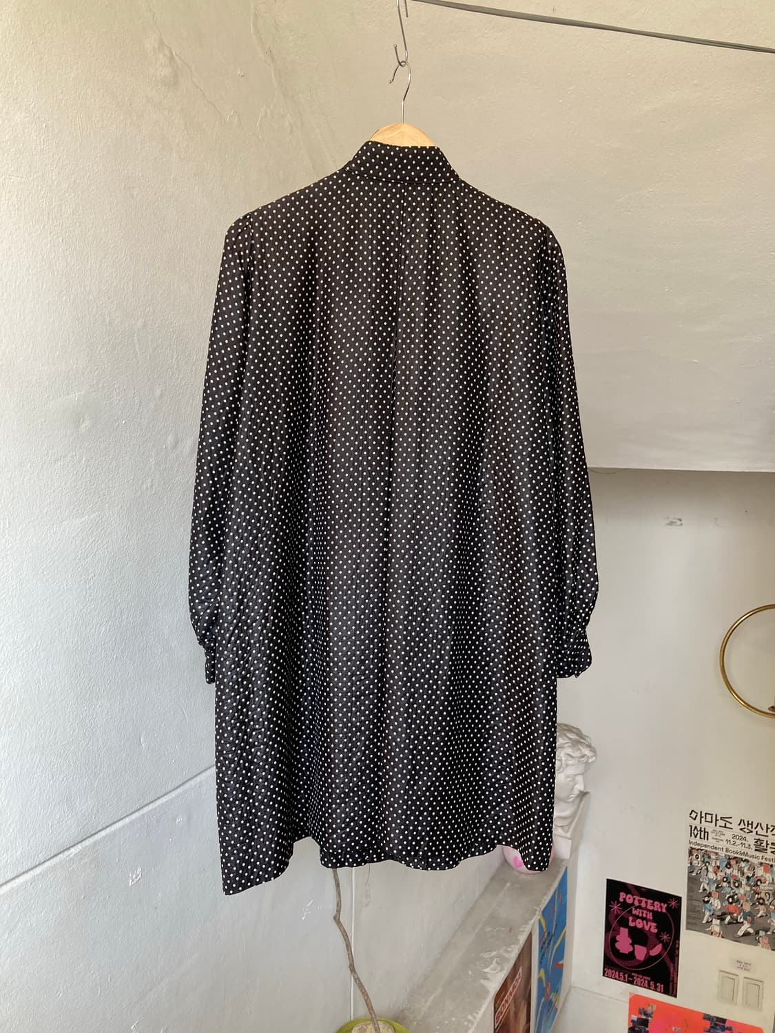 어깨 퍼프 도트 트렌치 야상 상품이미지5