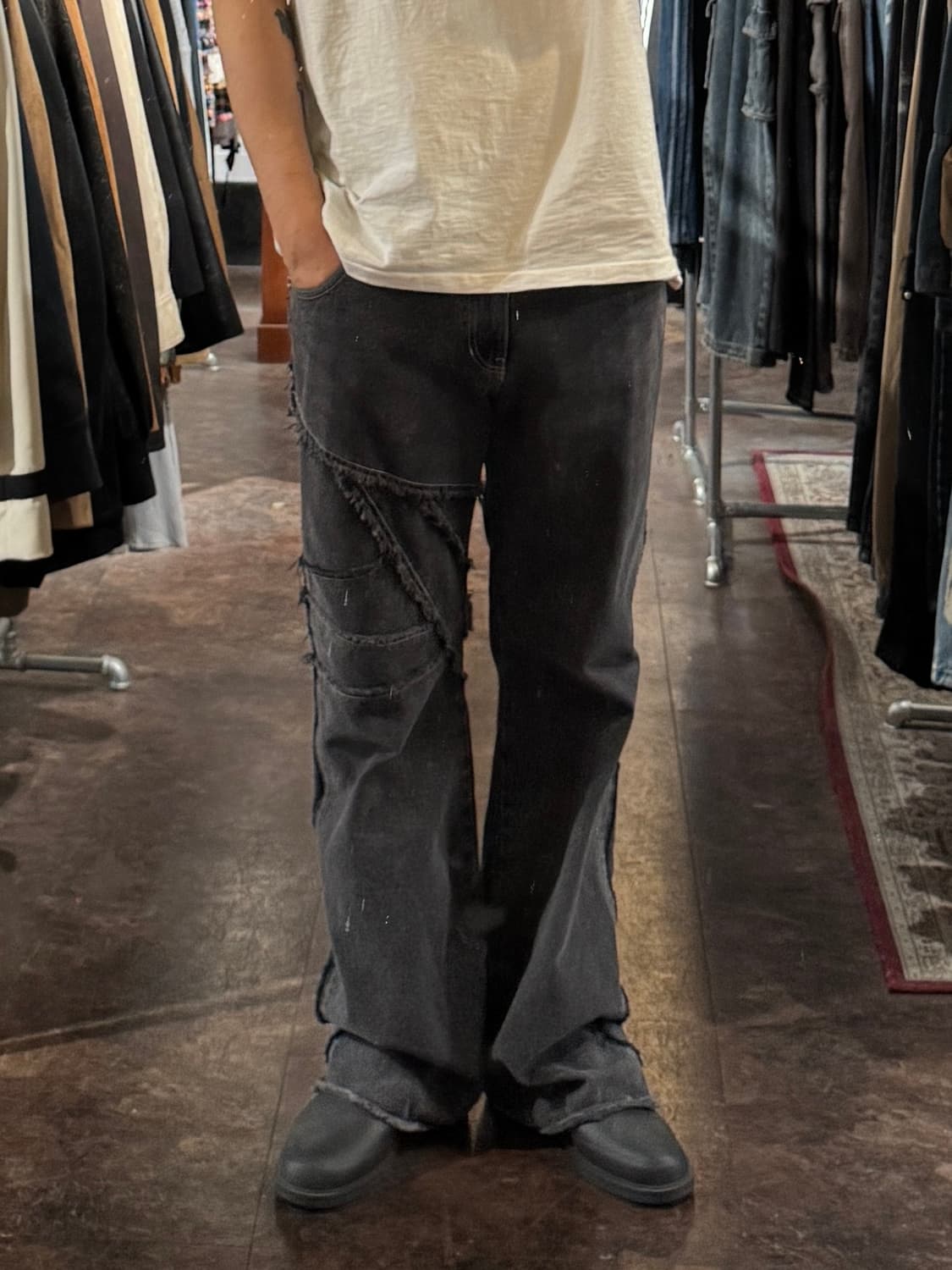 앤더슨벨 플레어 데님팬츠 흑청 36 상품이미지2