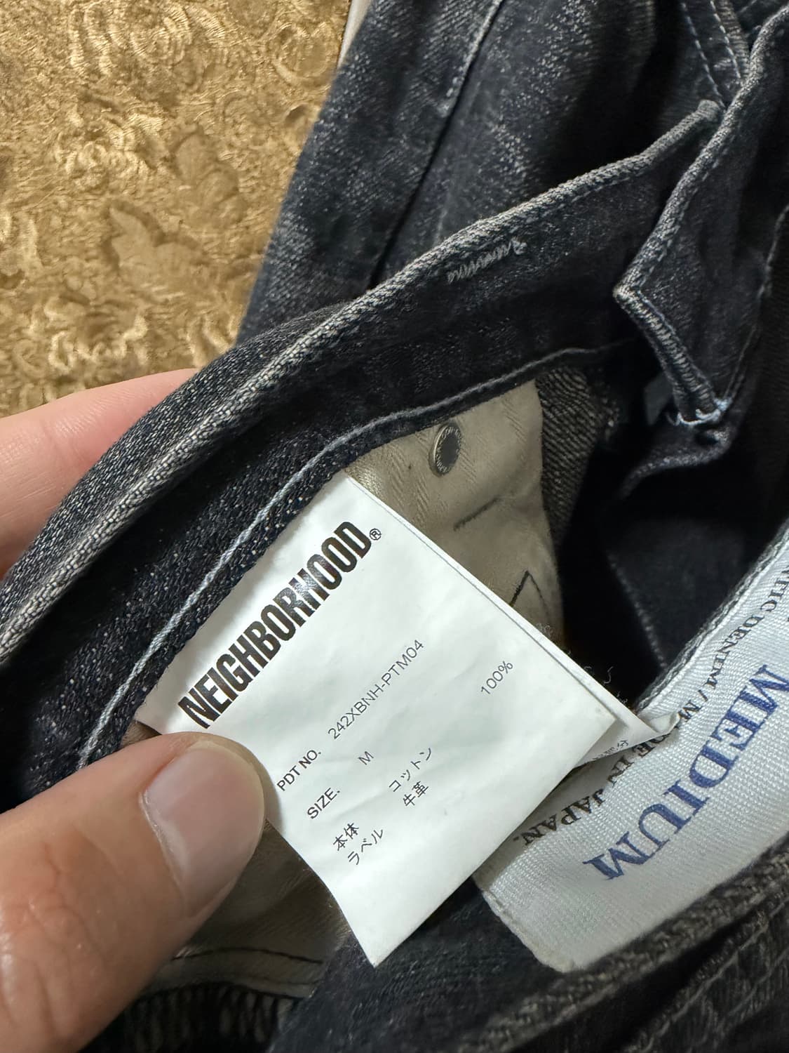 네이버후드 24aw 워시드 데님 DP 와이드 블랙 M 상품이미지8