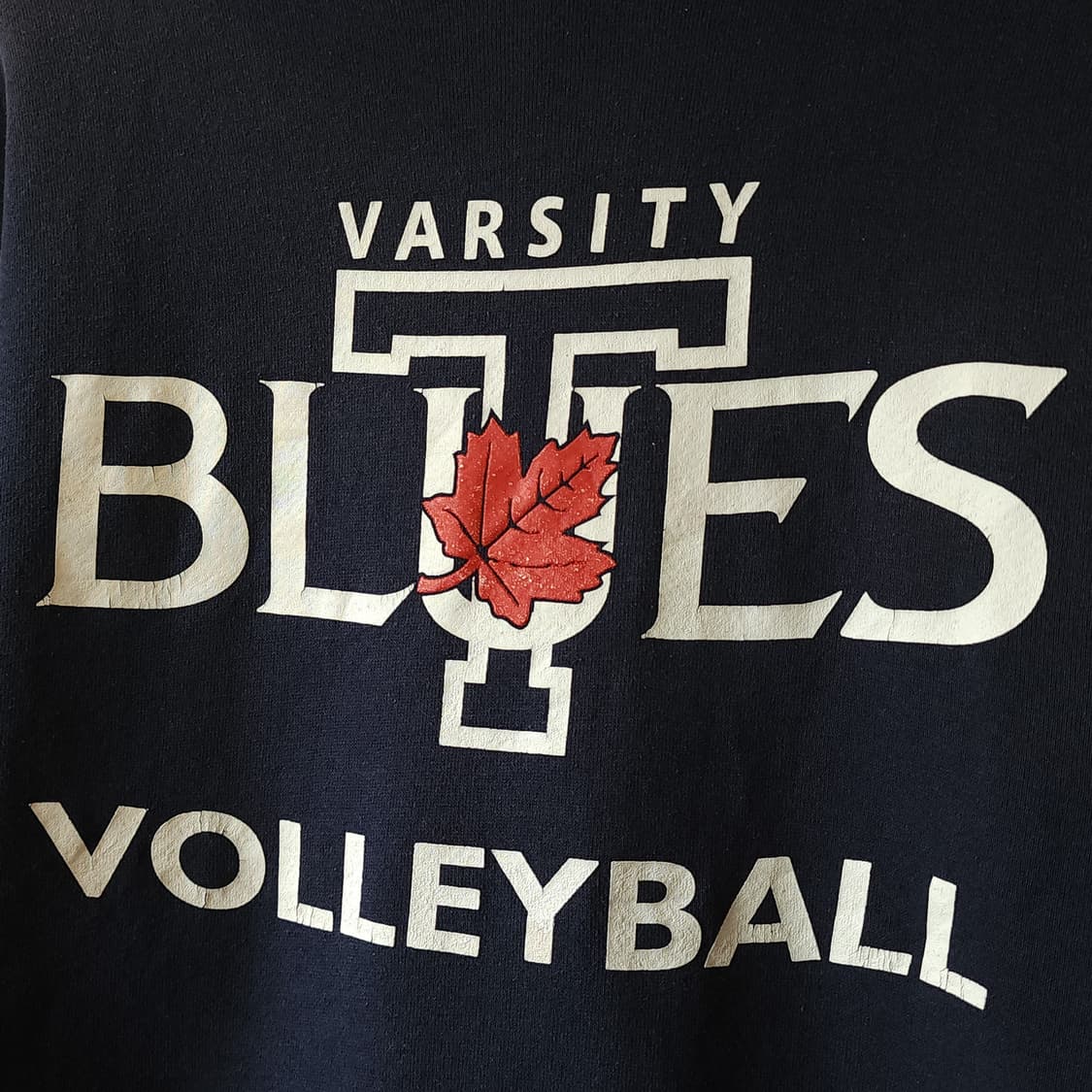 90s 러셀 후드 스웻셔츠 블루스 오리지널 빈티지 레터링 네이비 상품이미지5