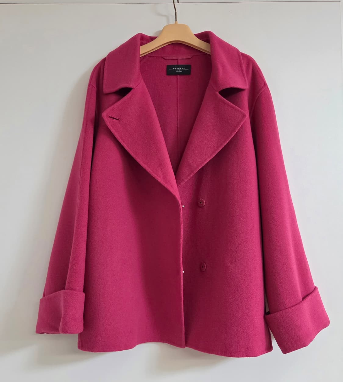 위켄드 막스마라 버진 울 혼방 A라인 루즈핏 하프 코트 상품이미지1