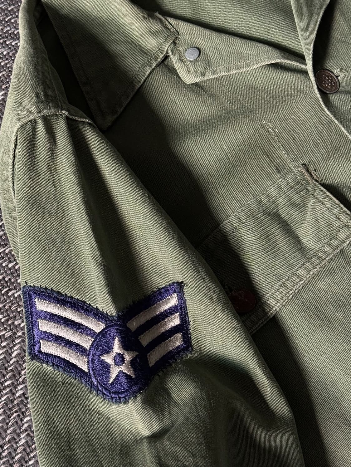 60s 미군 USAF OG-107 유틸리티 밀리터리 셔츠 (100) 상품이미지5