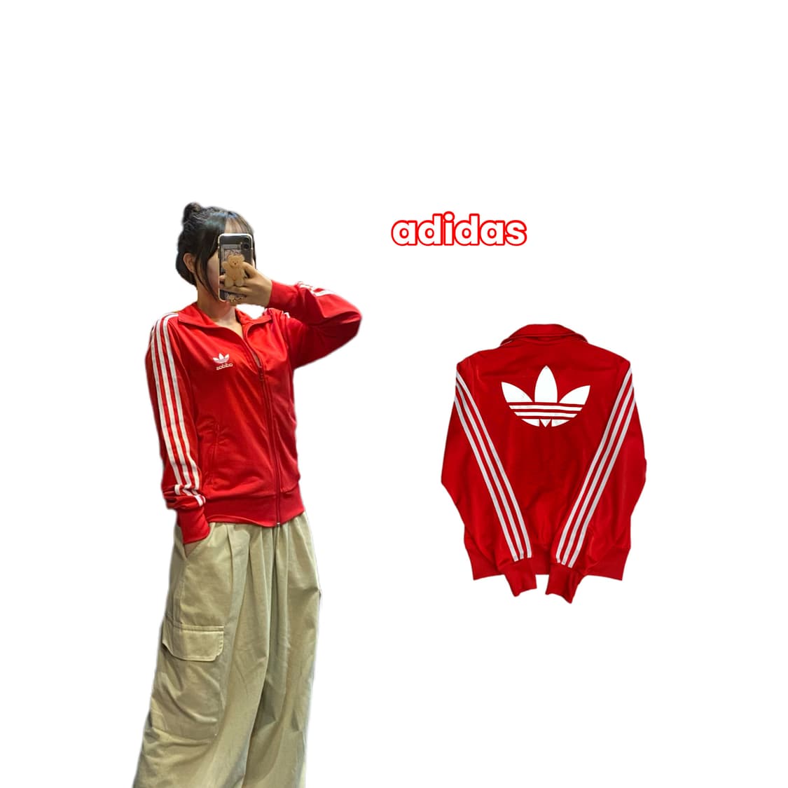 아디다스 파이어버드 빅로고 레드 트랙탑 져지 상품이미지1