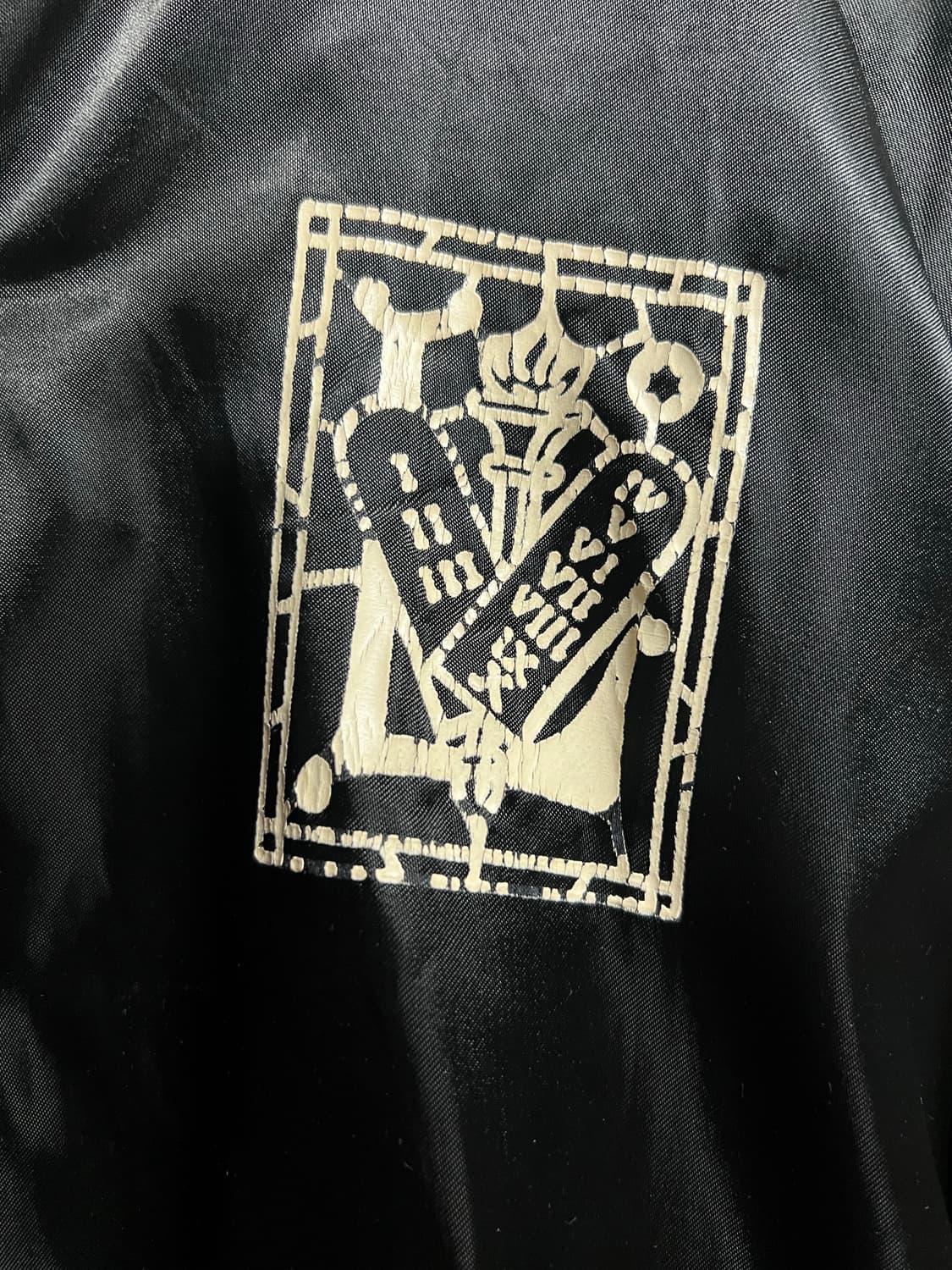 빈티지 USA 프린팅 블랙 세틴 자켓 상품이미지2