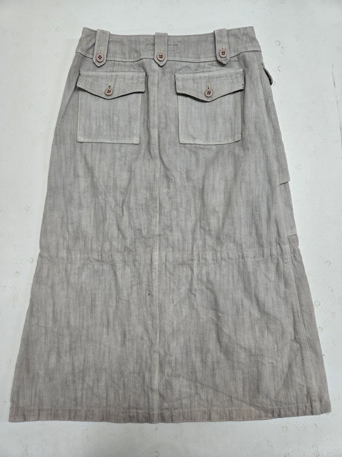 빈티지 포켓 디테일 면 스커트 상품이미지4