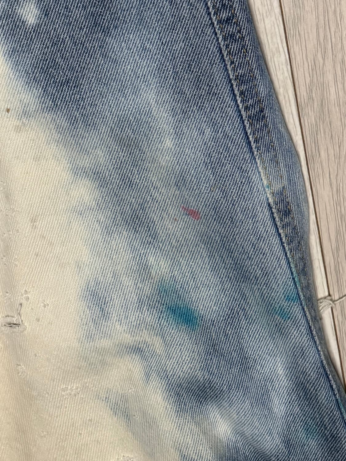 Acid Wash Tie-dye Destroyed Denim pants 상품이미지3