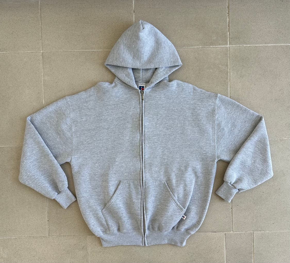 90s 빈티지 러셀 후드집업 그레이 XL 상품이미지1
