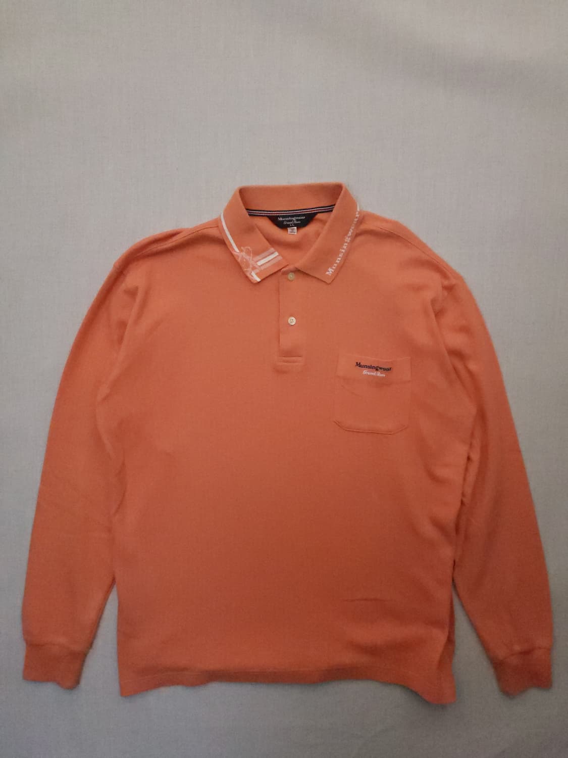 먼싱웨어 주황색 긴팔 폴로티셔츠 L 상품이미지1