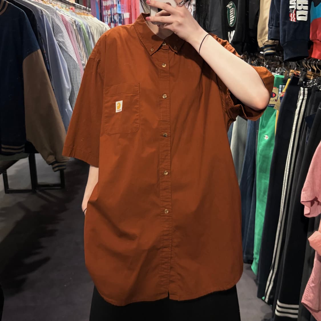 [IM] Carhartt 칼하트 반팔 셔츠 오렌지브라운 상품이미지1