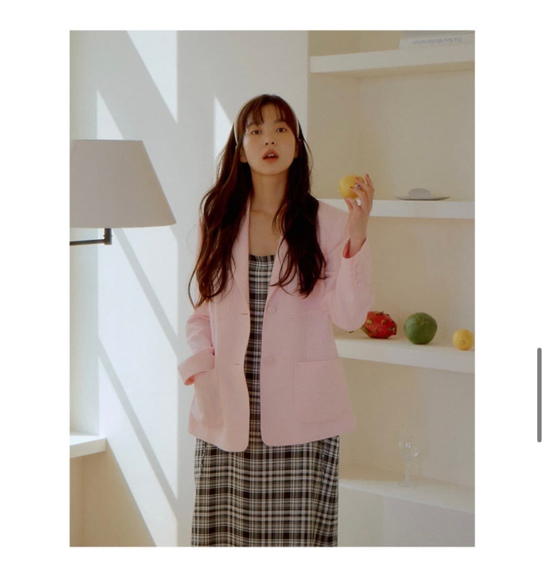유어네임히얼 트위드 자켓 핑크 m사이즈 상품이미지2