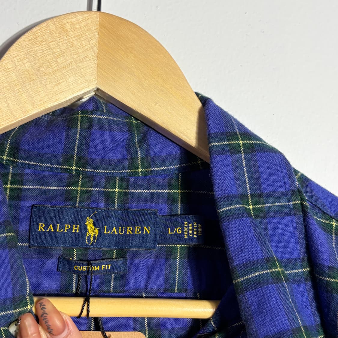 폴로 랄프로렌 빈티지 블루 체크 셔츠 (무료배송) 상품이미지3