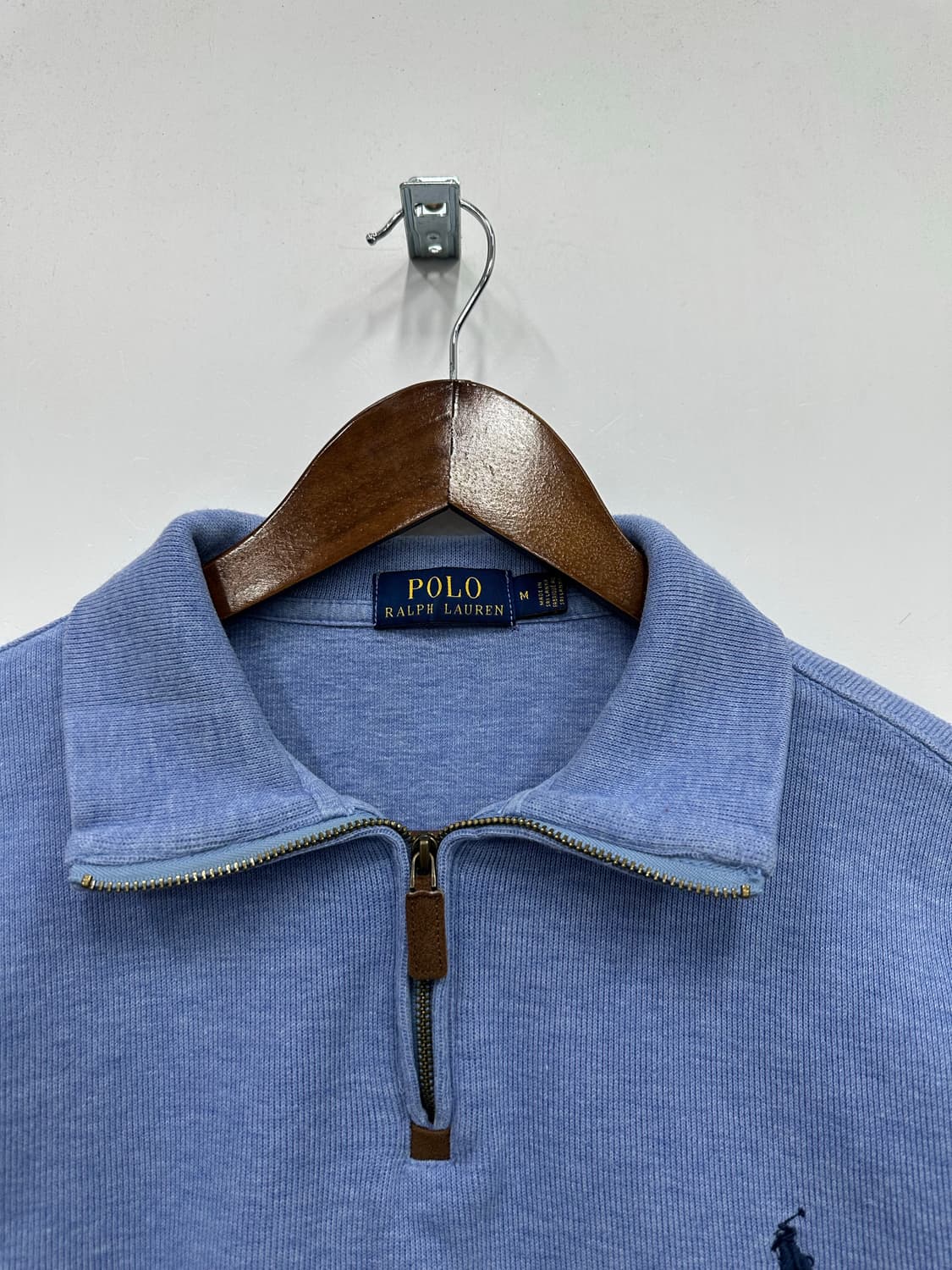 폴로 뮤트 블루 반집업 니트 상품이미지2