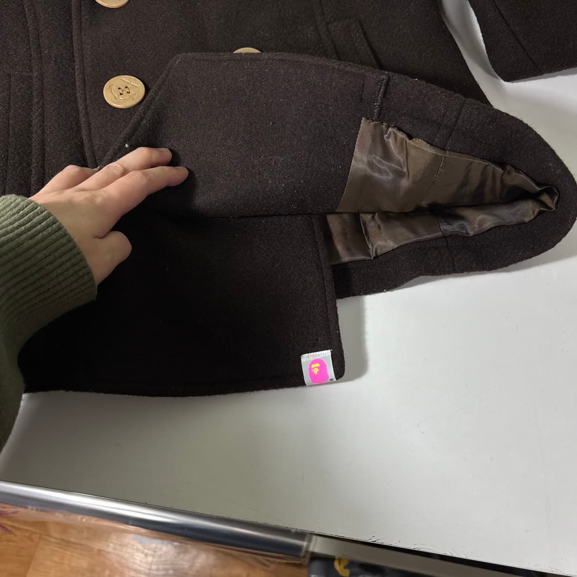 우먼S 베이프 A bathing ape 브라운 피코트 상품이미지5