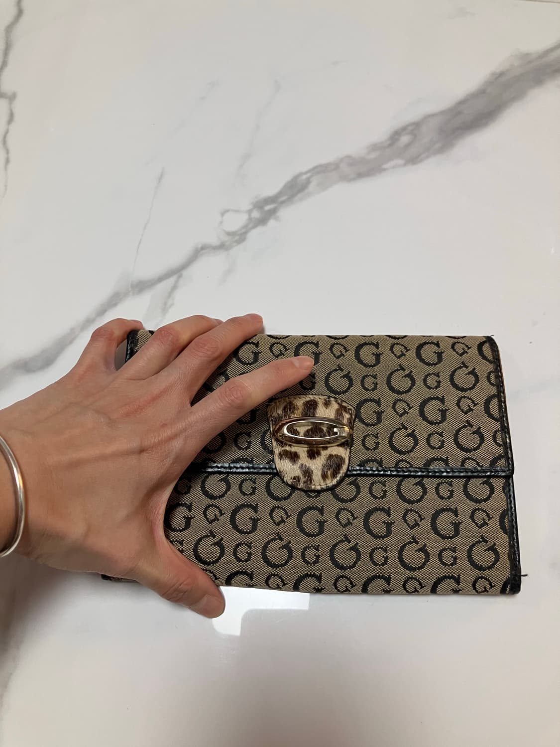 Y2K 갸루 스타일 게스 호피 송치 지갑 모노그램 상품이미지6