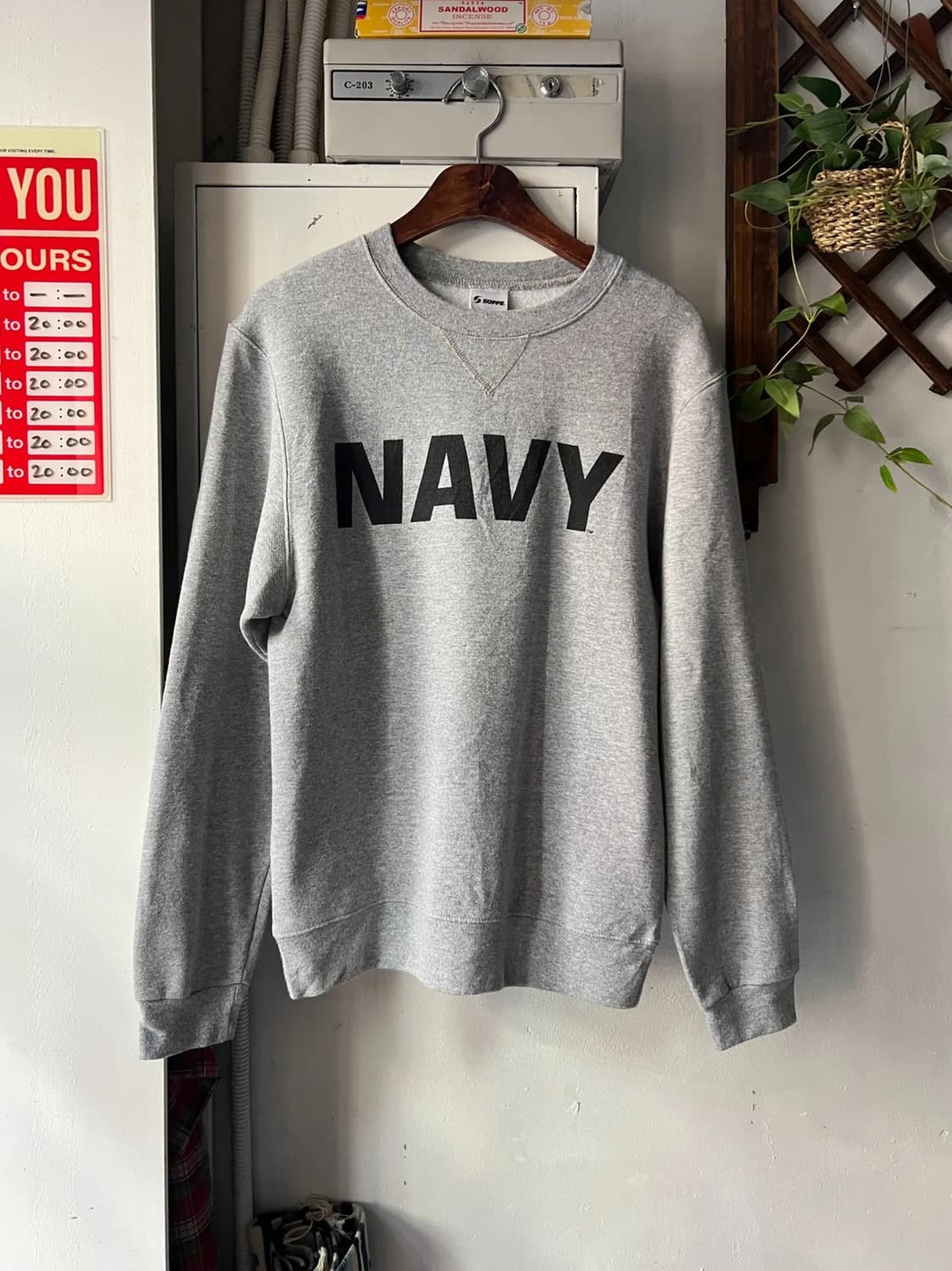 [S]오리지널 U.S NAVY 미 해군 그레이 스웻셔츠 상품이미지1