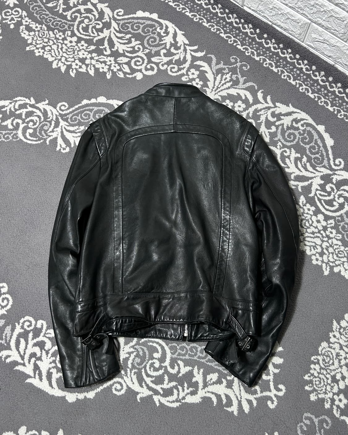 램스킨 더블 판넬 지퍼 레더 자켓 상품이미지6