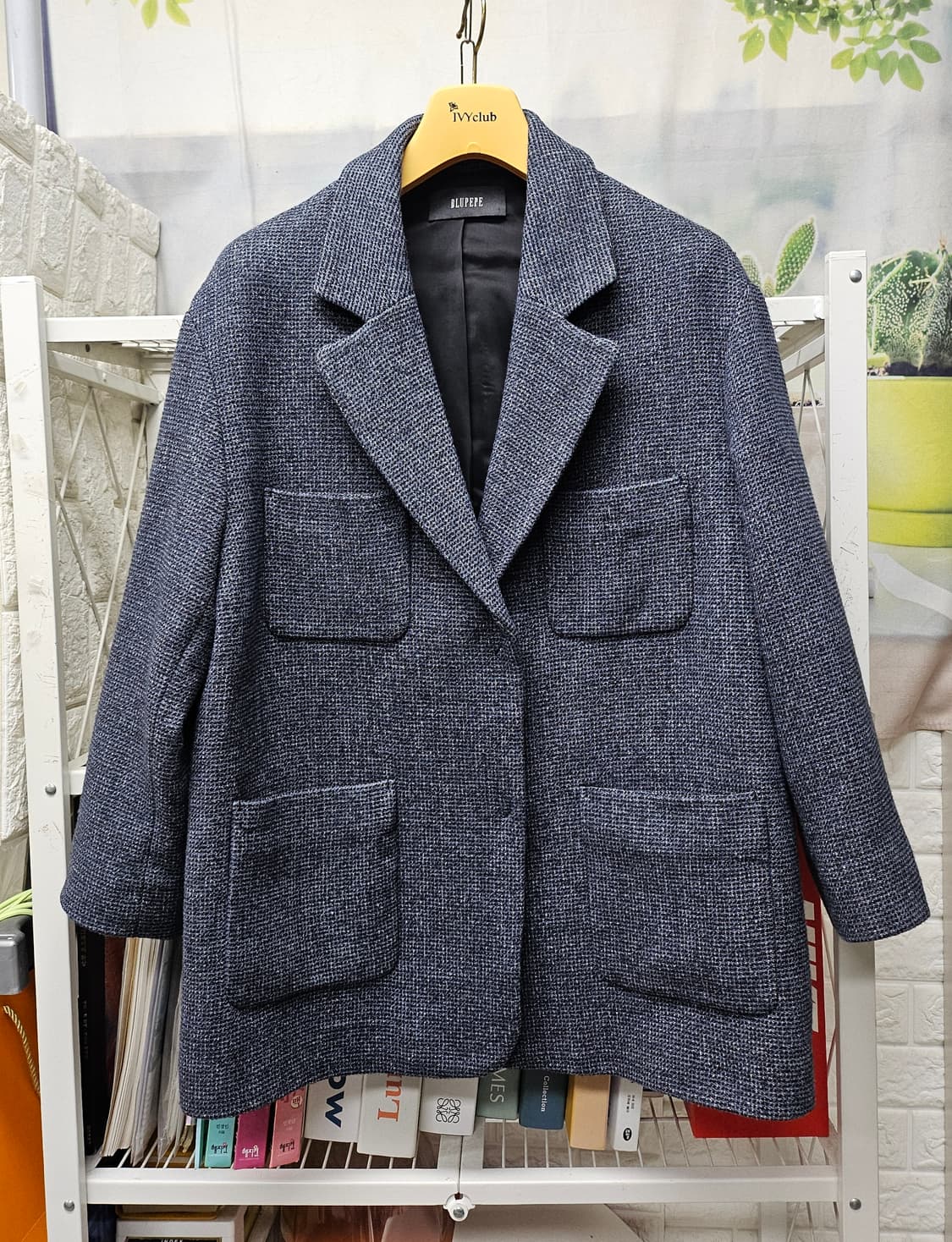 블루페페 여성자켓 77 울자켓 체크 겨울자켓 AD31 상품이미지1