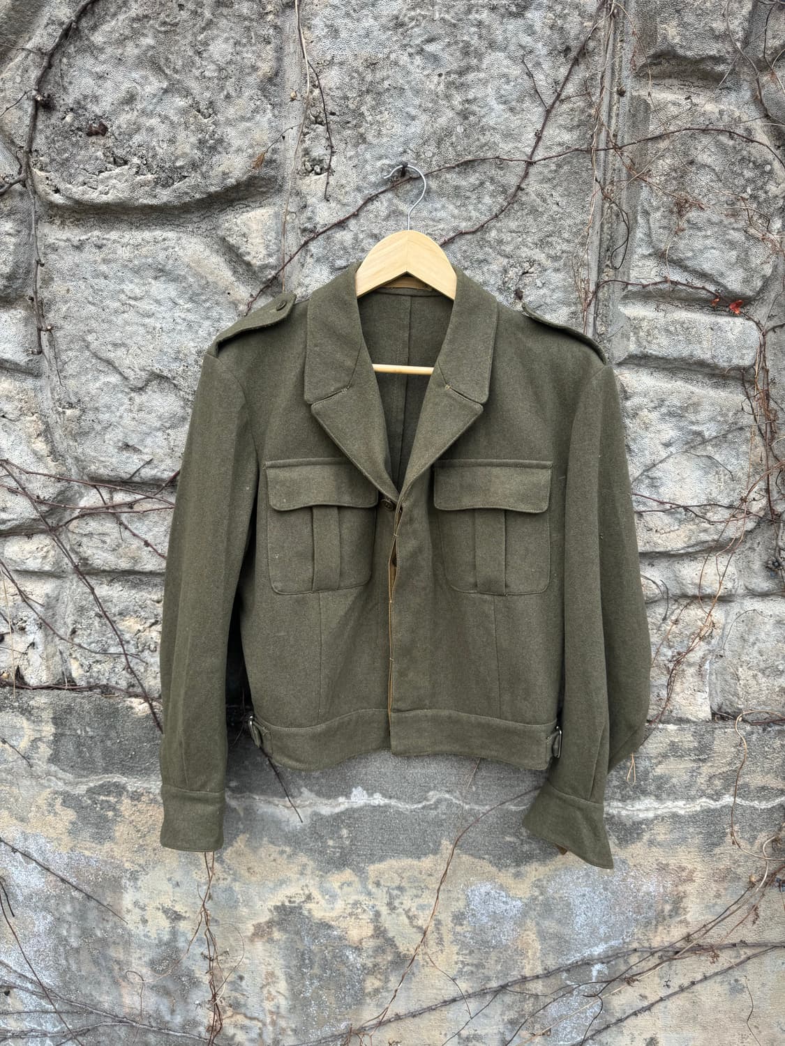 80s 이탈리아군 오리지널 아이크 배틀 드레스 울 자켓  상품이미지1
