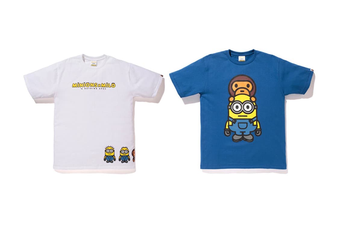 베이프 X 미니언즈 콜라보 마일로 티셔츠 L 국내매장 상품이미지1