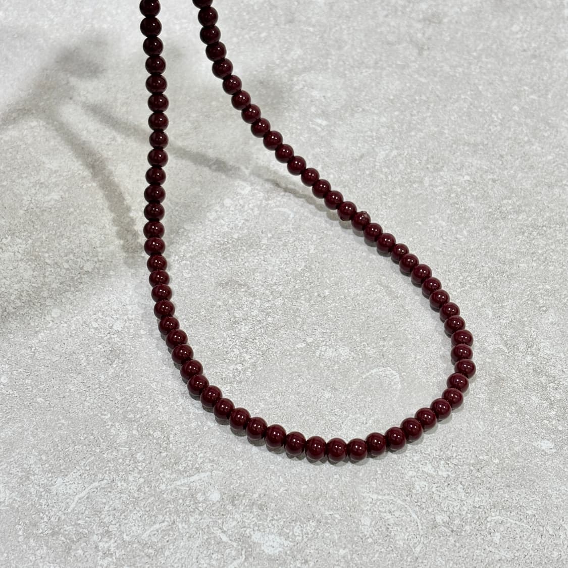 Oribell 버건디 오닉스 진주 펄 링크 초커 목걸이 6mm 상품이미지3