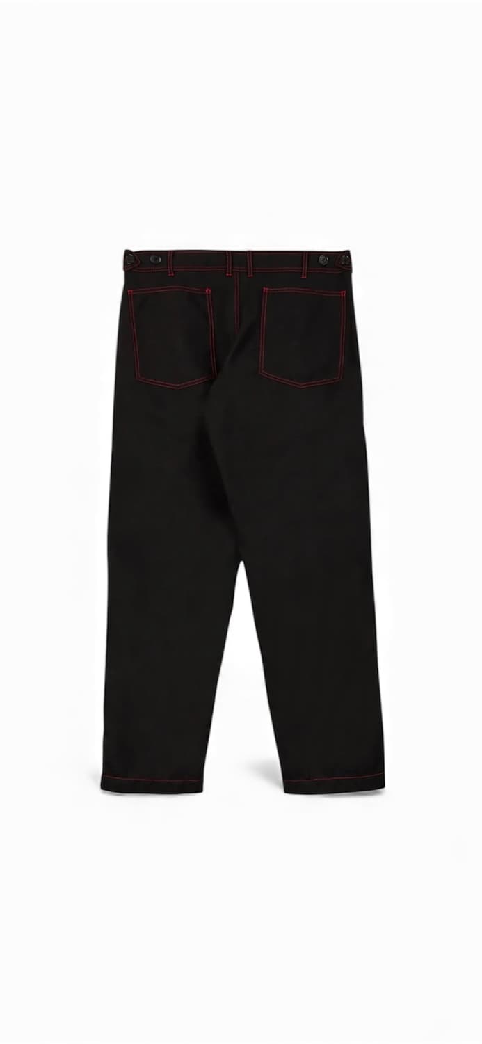 [S][32] 꼼데가르송 셔츠 레드 스티치 팬츠 블랙  상품이미지10