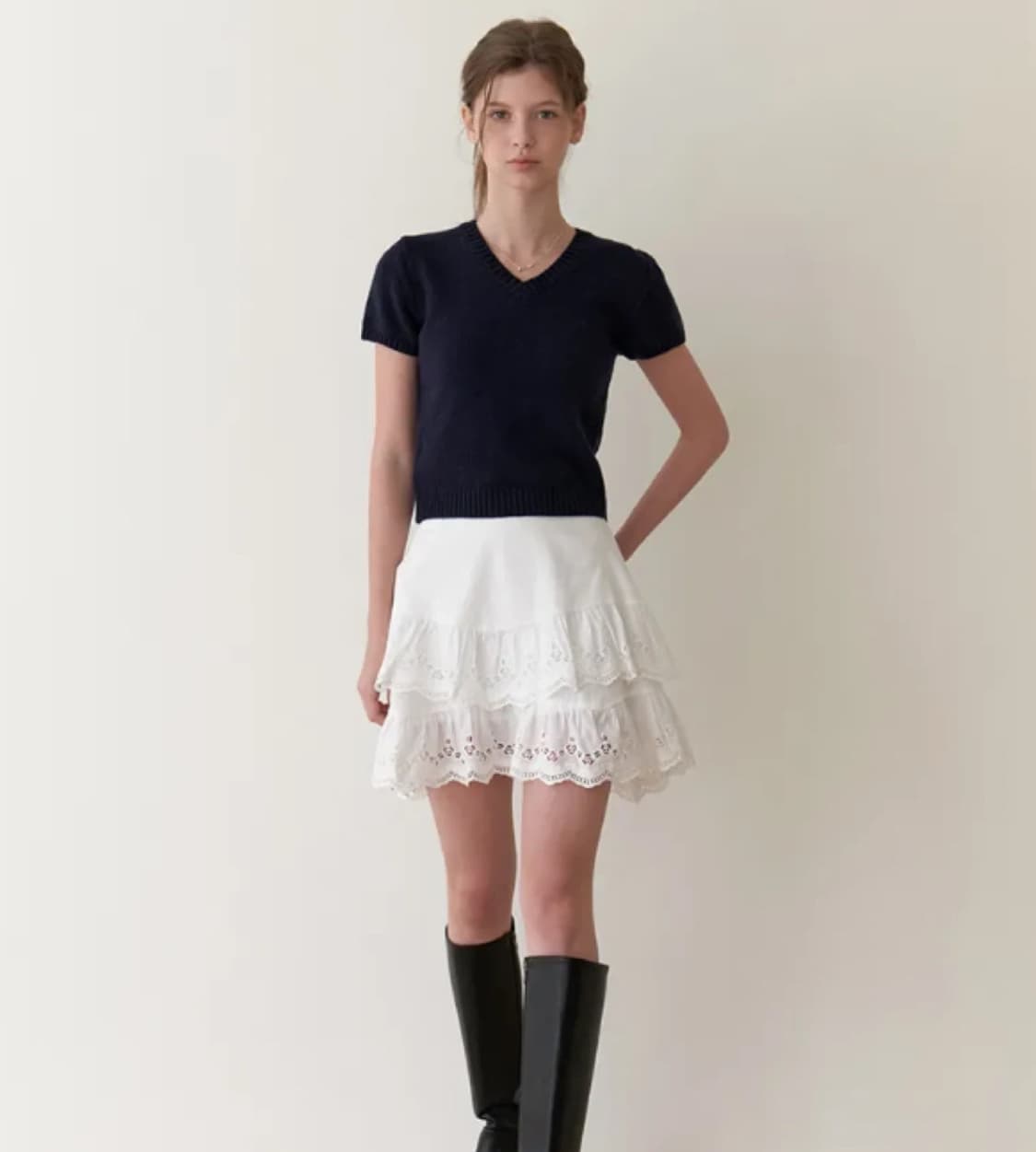 [리엘 RE_L] Cheese Mini Skirt (화이트 / S) 상품이미지2