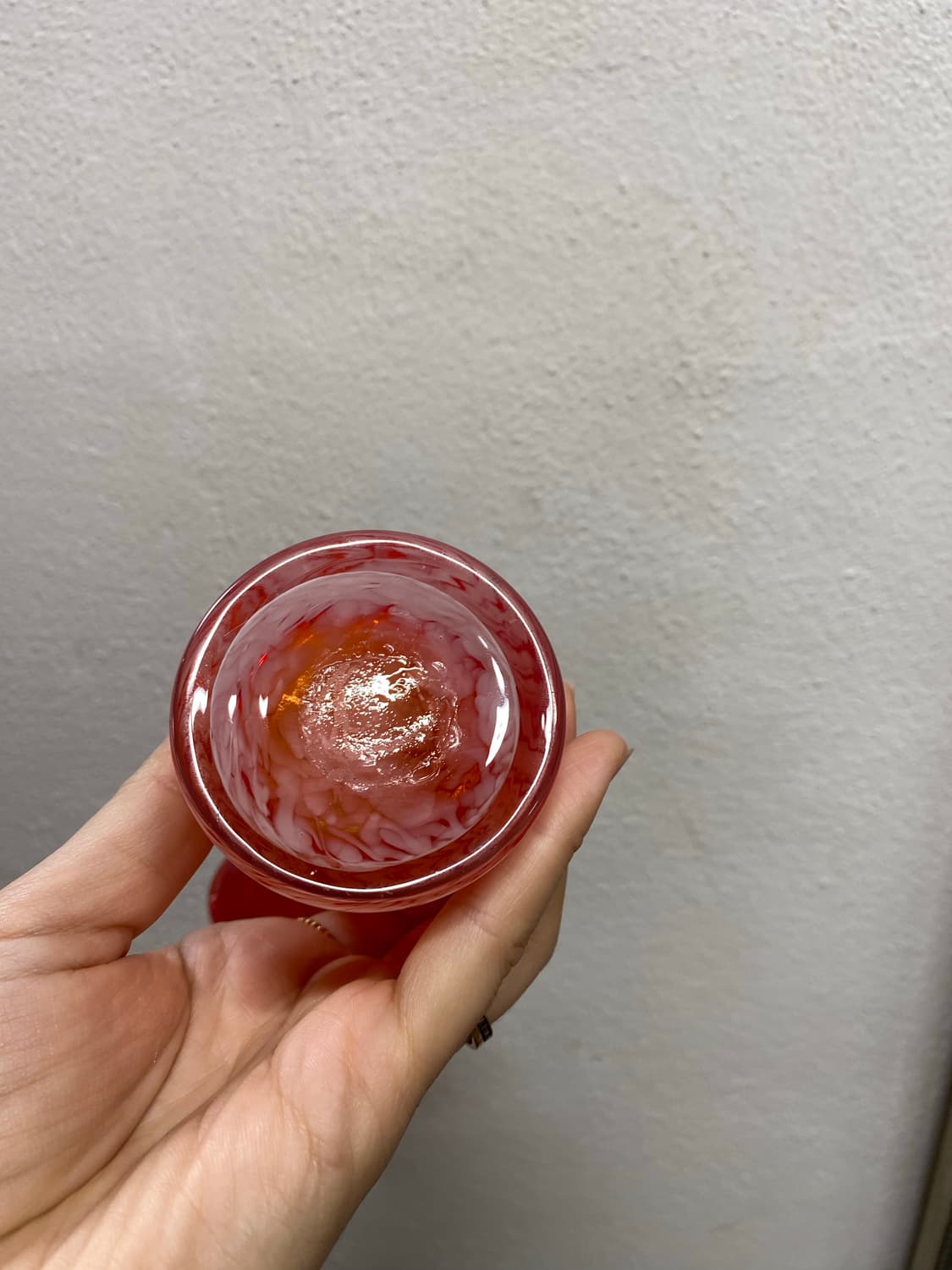 일본 유리공예 화병 마블 레드 상품이미지5