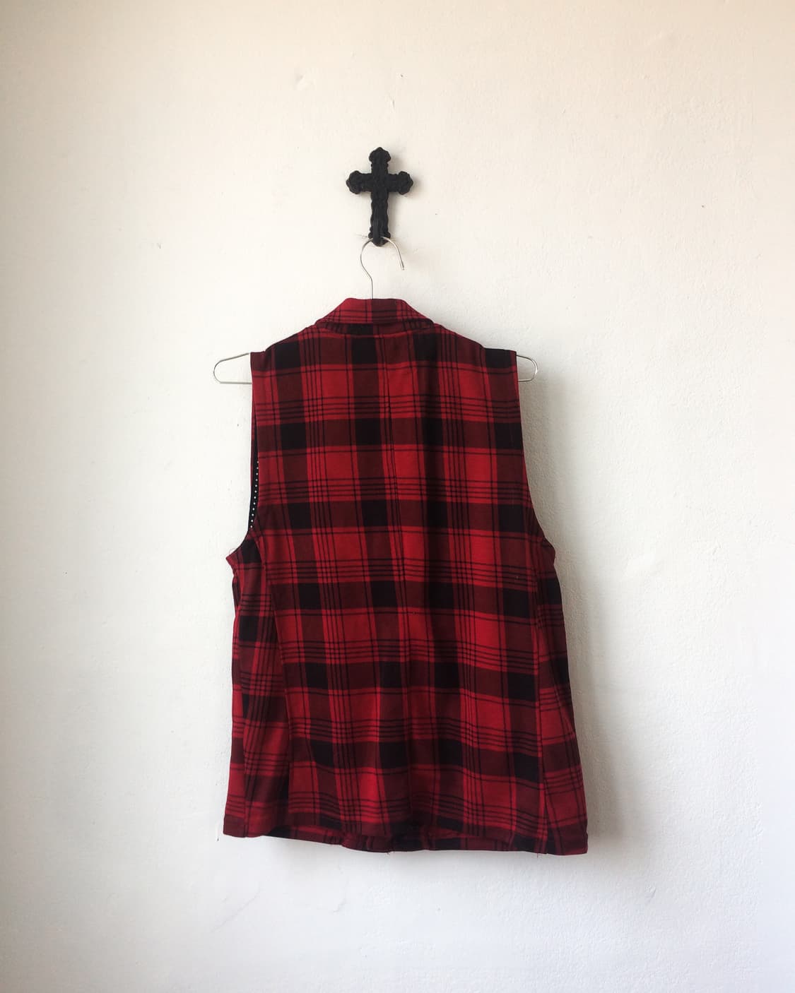 Check pattern rider vest 상품이미지3