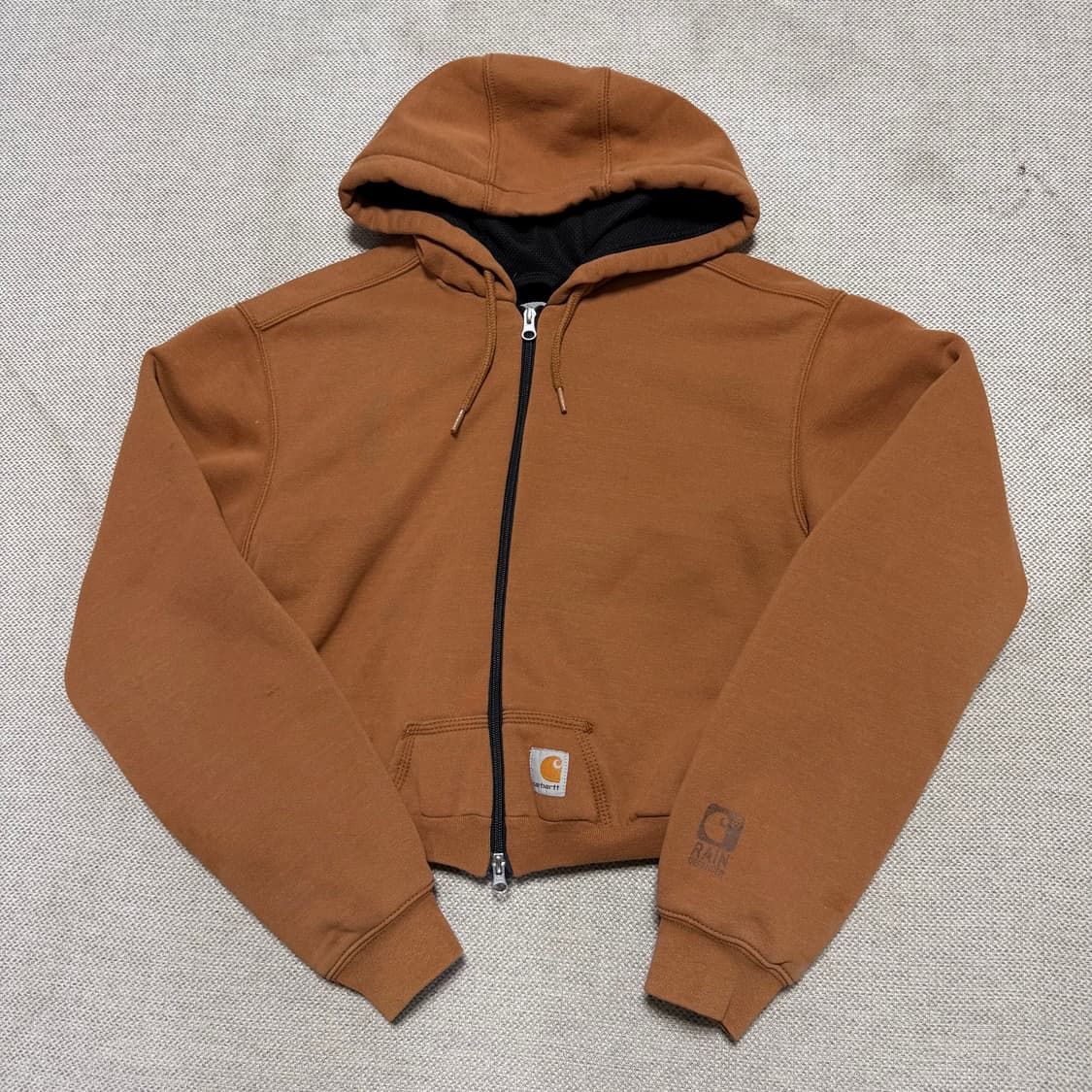 칼하트 써멀 커스텀 크롭 후드 집업 상품이미지1