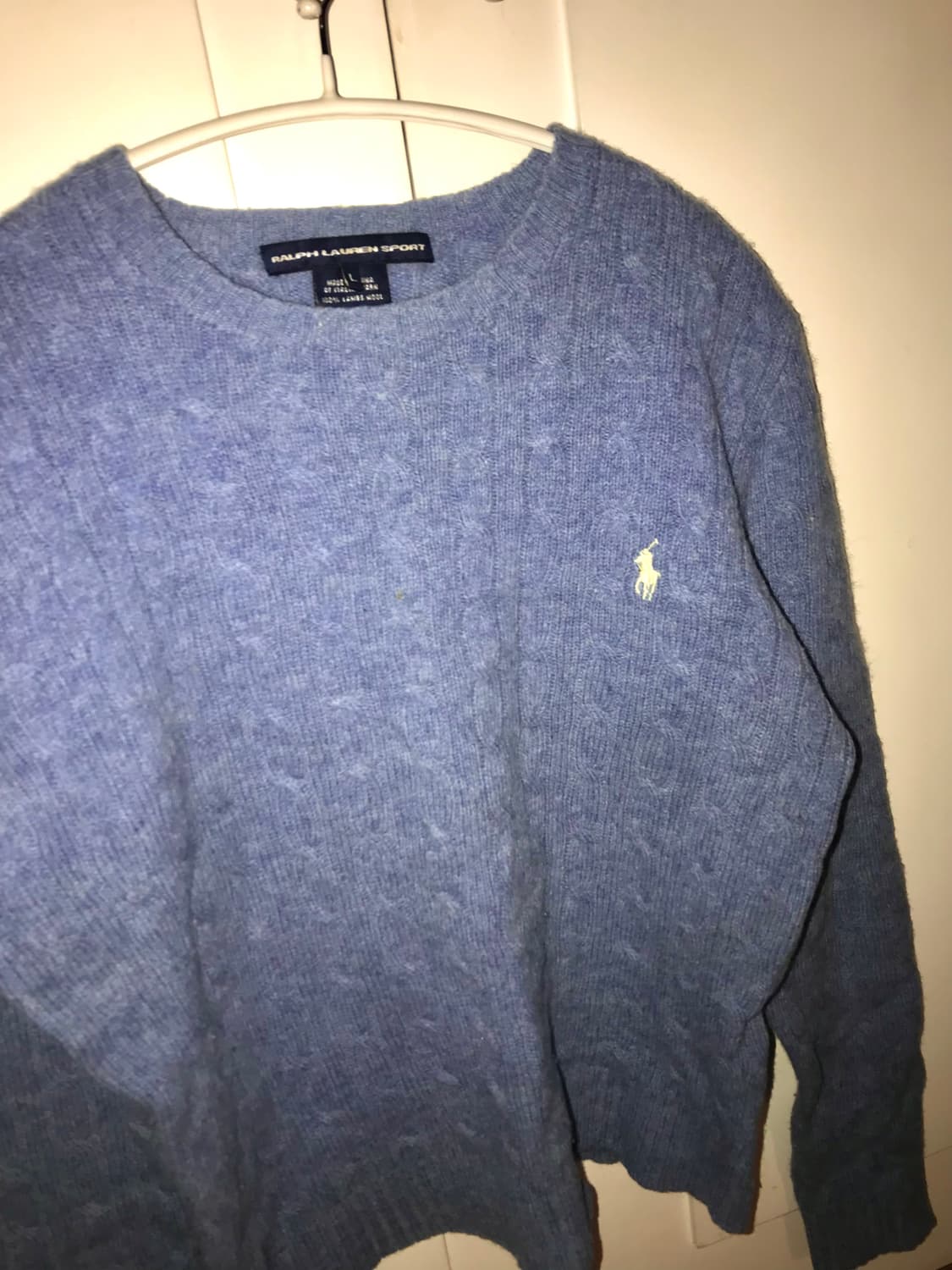 폴로 랄프로렌 울 캐시미어 U넥 니트 스카이블루 상품이미지2