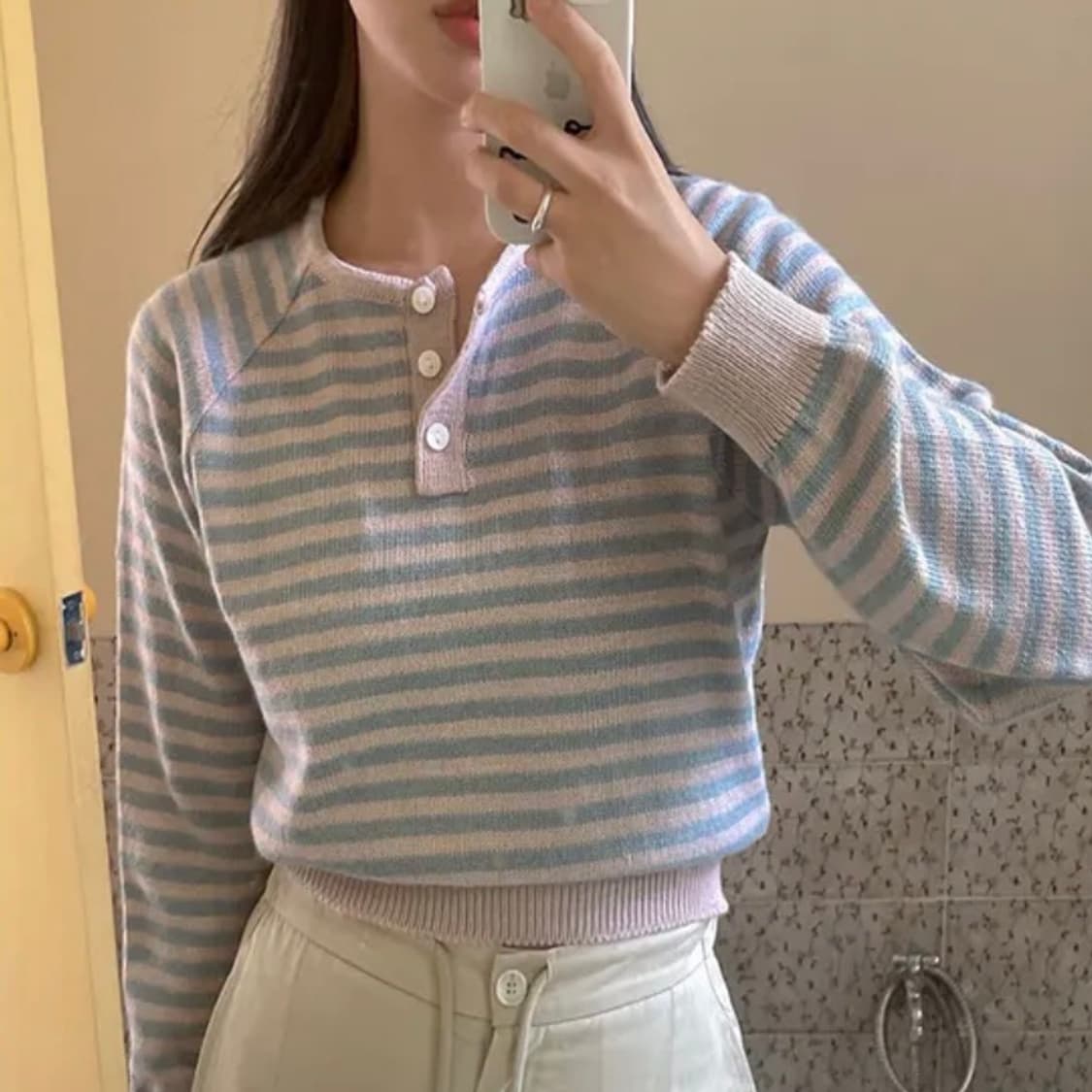 스트라이프 단가라 니트 새상품 상품이미지3