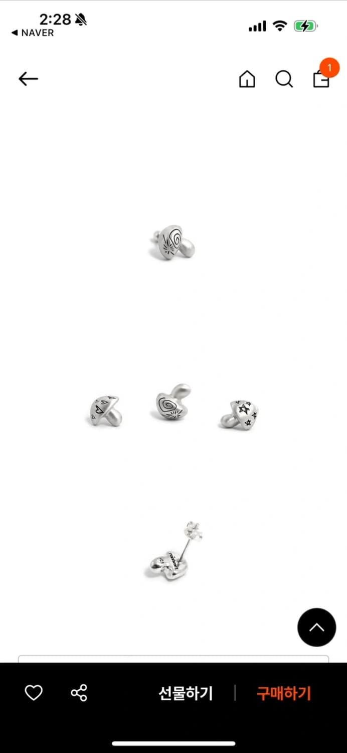 라인하트 planet 버섯 피어싱 무광 상품이미지2